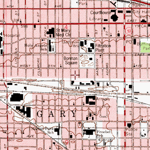 Topographic Map of City of Gary, IN