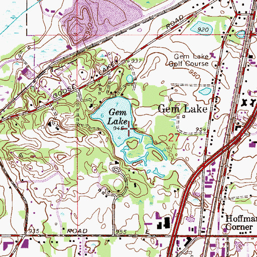 Topographic Map of City of Gem Lake, MN