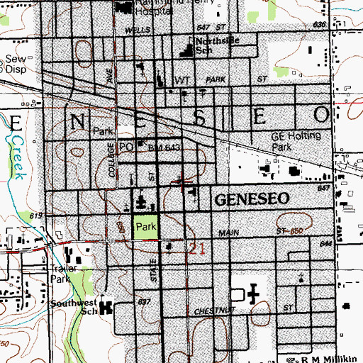 Topographic Map of City of Geneseo, IL