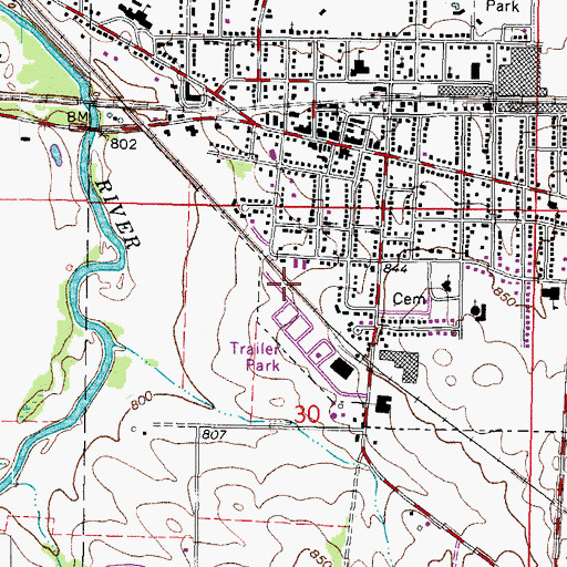 Topographic Map of City of Genoa, IL