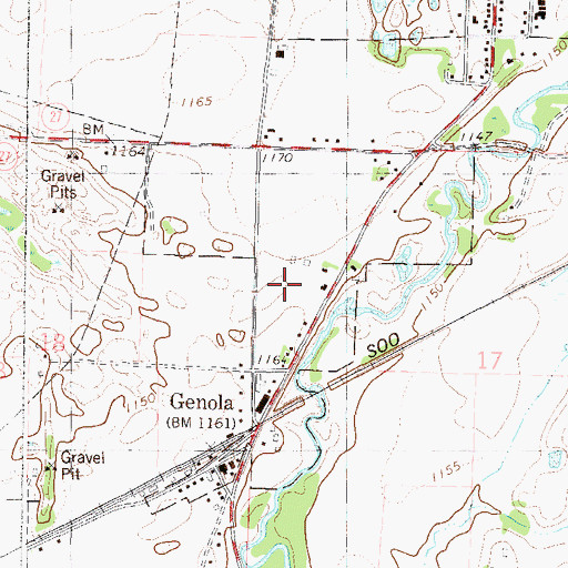 Topographic Map of City of Genola, MN