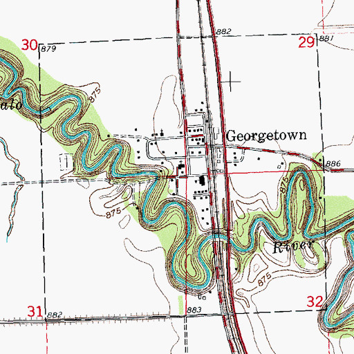 Topographic Map of City of Georgetown, MN