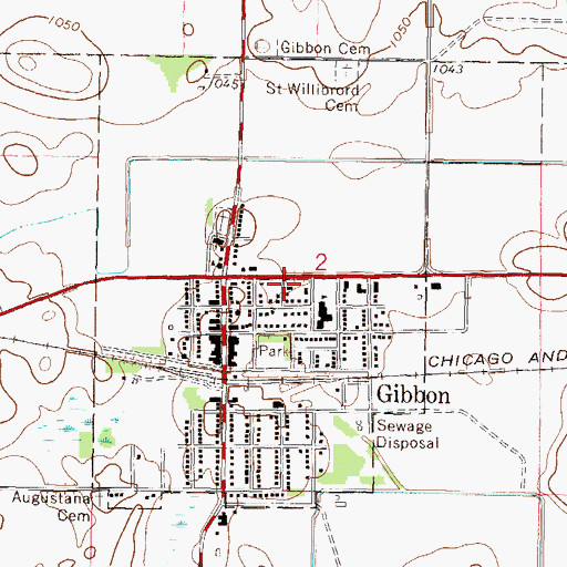 Topographic Map of City of Gibbon, MN