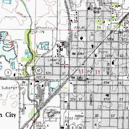 Topographic Map of City of Gibson City, IL