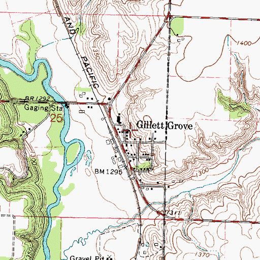 Topographic Map of City of Gillett Grove, IA