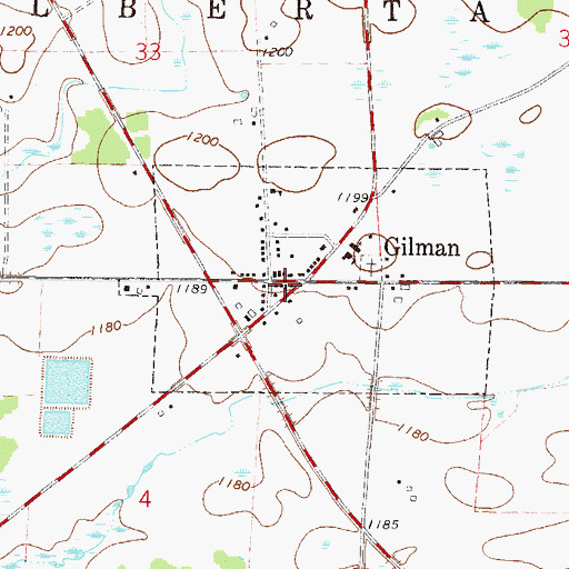 Topographic Map of City of Gilman, MN