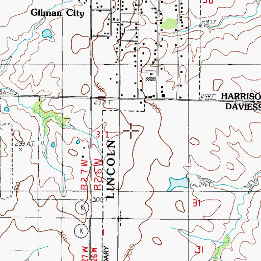 Topographic Map of City of Gilman City, MO