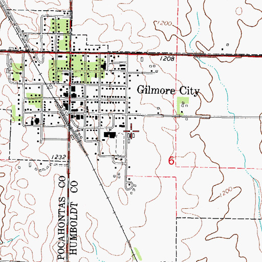 Topographic Map of City of Gilmore City, IA