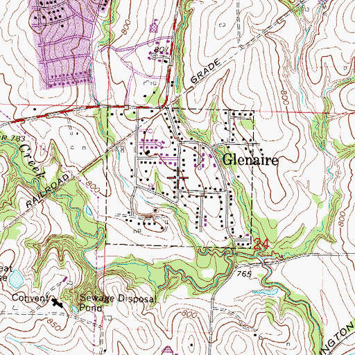Topographic Map of City of Glenaire, MO
