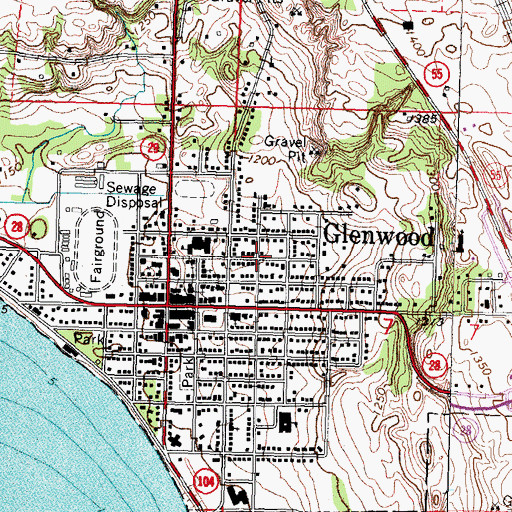 Topographic Map of City of Glenwood, MN