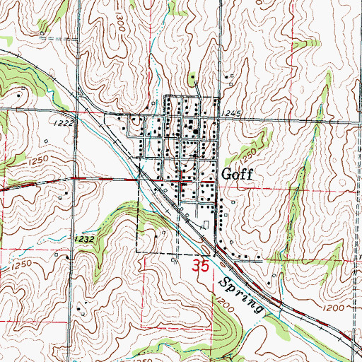 Topographic Map of City of Goff, KS