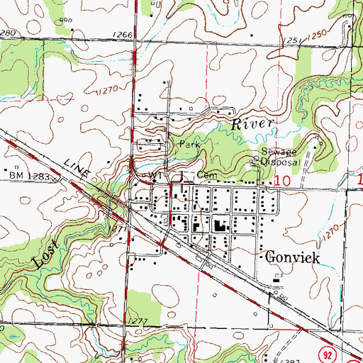 Topographic Map of City of Gonvick, MN