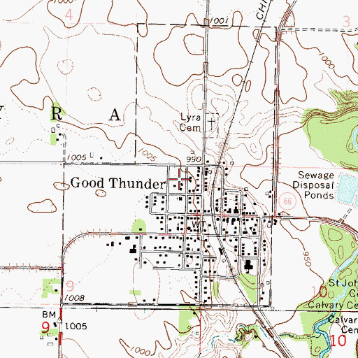 Topographic Map of City of Good Thunder, MN
