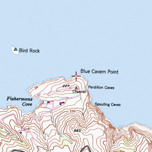 Topographic Map of Blue Cavern Point, CA