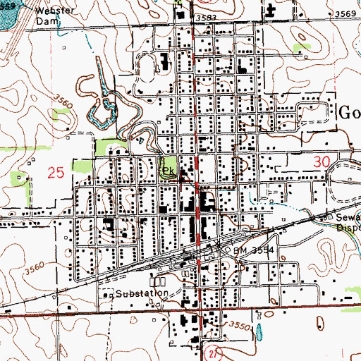 Topographic Map of City of Gordon, NE
