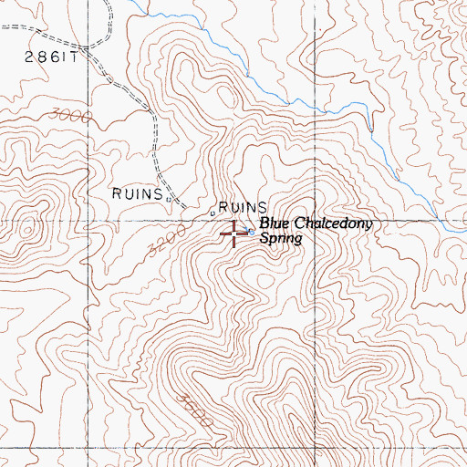 Topographic Map of Blue Chalcedony Spring, CA