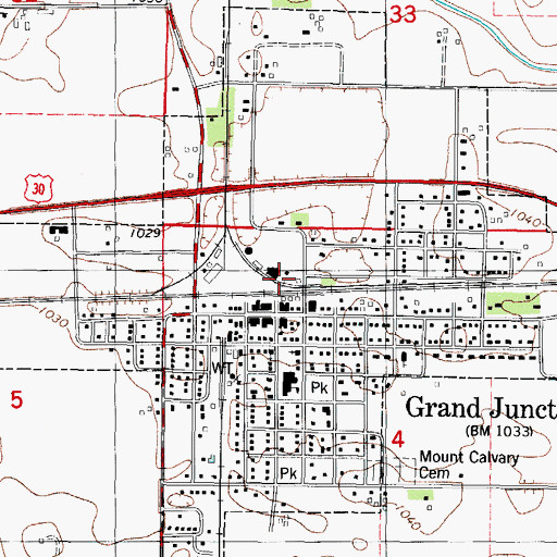 Topographic Map of City of Grand Junction, IA