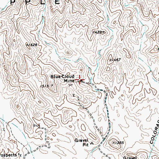 Topographic Map of Blue Cloud Mine, CA