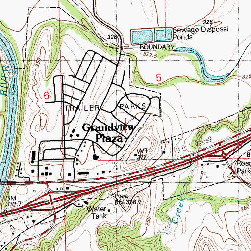 Topographic Map of City of Grandview Plaza, KS