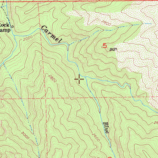 Topographic Map of Blue Creek, CA