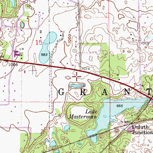Topographic Map of City of Grant, MN
