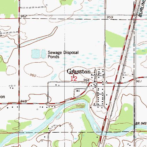 Topographic Map of City of Grasston, MN
