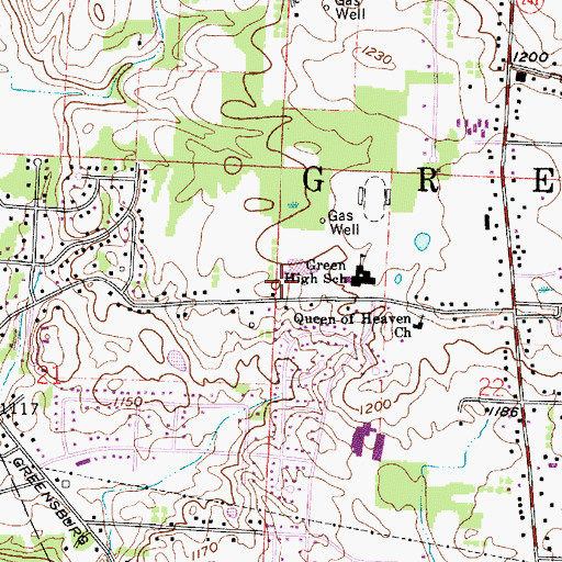 Topographic Map of City of Green, OH