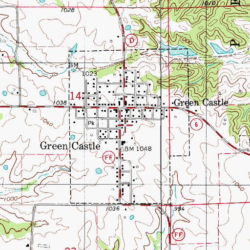 Topographic Map of City of Greencastle, MO
