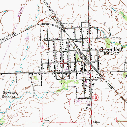 Topographic Map of City of Greenleaf, KS