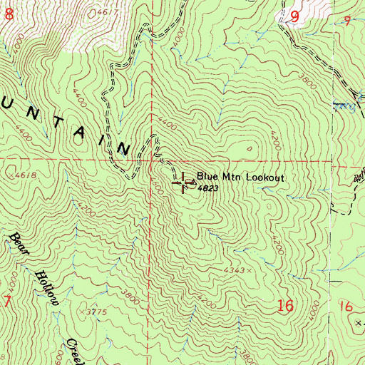 Topographic Map of Blue Mountain, CA