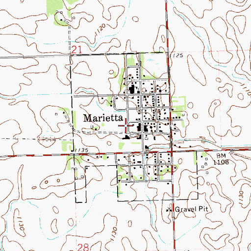 Topographic Map of City of Marietta, MN