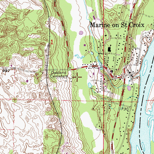 Topographic Map of City of Marine on Saint Croix, MN