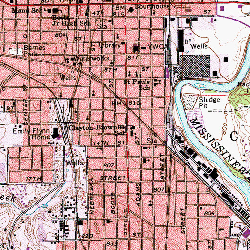 Topographic Map of City of Marion, IN