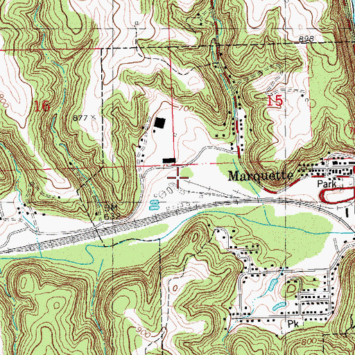 Topographic Map of City of Marquette, IA