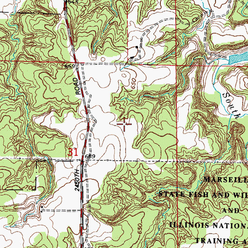 Topographic Map of City of Marseilles, IL