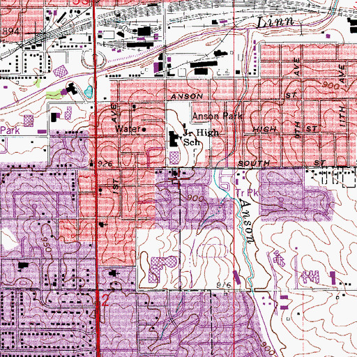Topographic Map of City of Marshalltown, IA