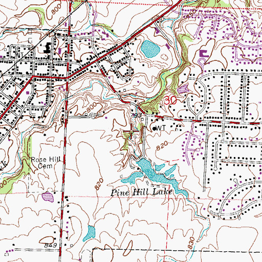 Topographic Map of City of Mason, OH
