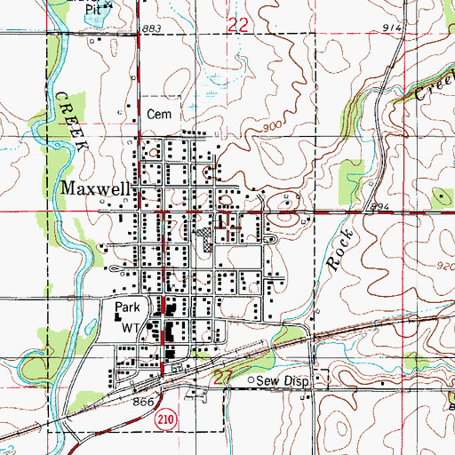 Topographic Map of City of Maxwell, IA