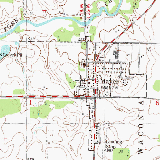 Topographic Map of City of Mayer, MN