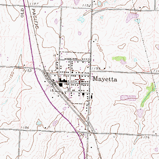 Topographic Map of City of Mayetta, KS