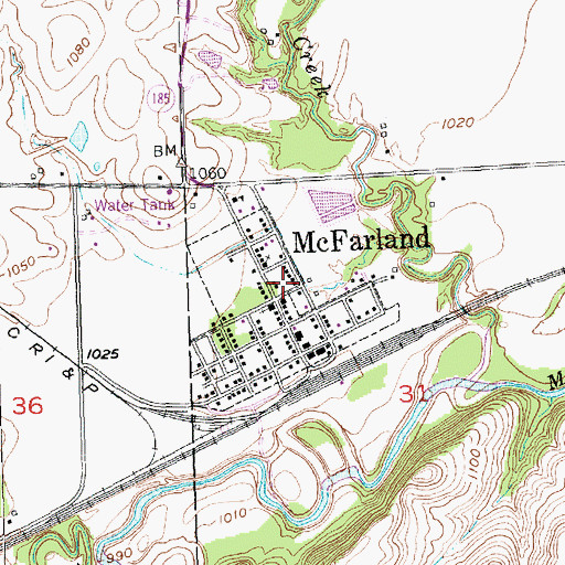 Topographic Map of City of McFarland, KS