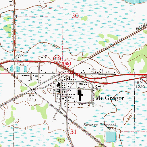 Topographic Map of City of McGregor, MN
