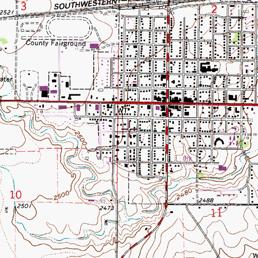 Topographic Map of City of Meade, KS