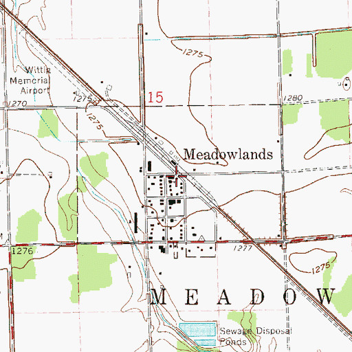 Topographic Map of City of Meadowlands, MN