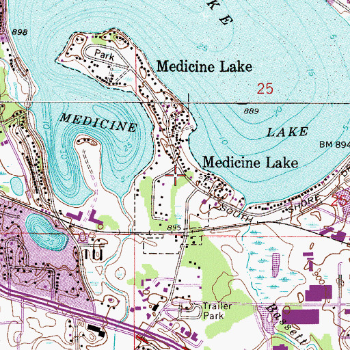 Topographic Map of City of Medicine Lake, MN