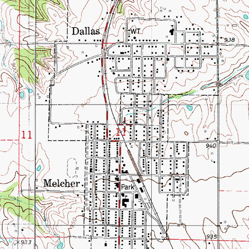 Topographic Map of City of Melcher-Dallas, IA
