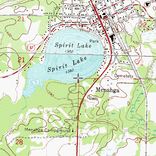 Topographic Map of City of Menahga, MN