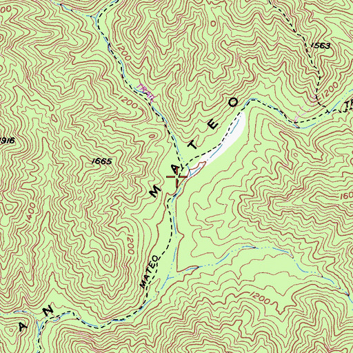 Topographic Map of Bluewater Canyon, CA