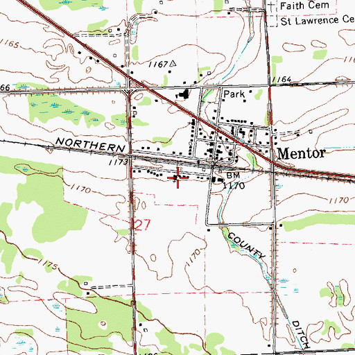 Topographic Map of City of Mentor, MN