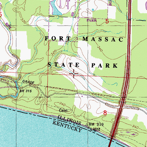 Topographic Map of City of Metropolis, IL